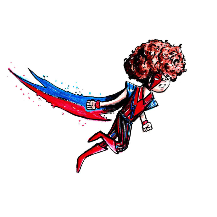 David Bowie style "Make Yourself a Superhero" custom illustration